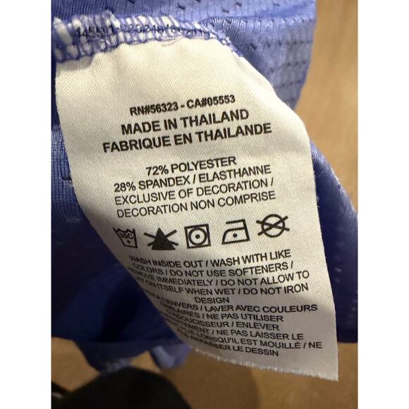 Nike Women's Dri-FIT  Mesh Training Tanl Top Running Strappy Back Blue Medium - Picture 6 of 6